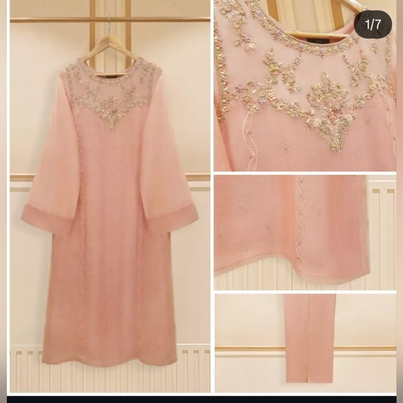 Agha Noor 2pc Cotton Net Suit - Picture 2 of 8